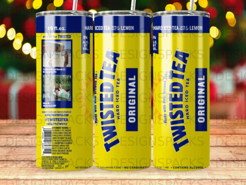 Twisted Tea Original Hard Iced Tea tumbler with lemon branding.