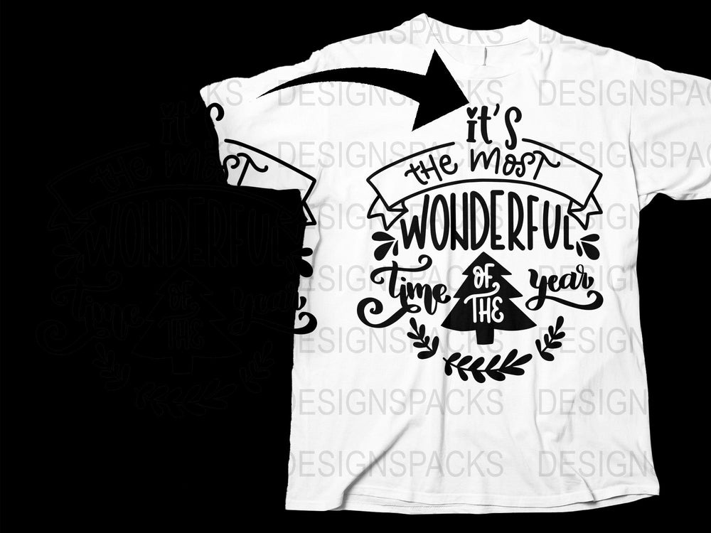 Wonderful Time of Year Christmas T-Shirt, Holiday Festive Graphic Tee, Unisex White Shirt