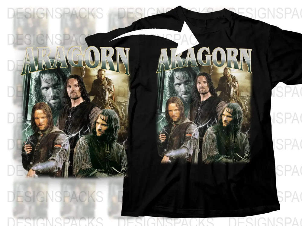 Aragorn Themed T-Shirt, Lord of the Rings Inspired, Movie Character Tee, Fantasy Film Merchandise, Men's Graphic Shirt