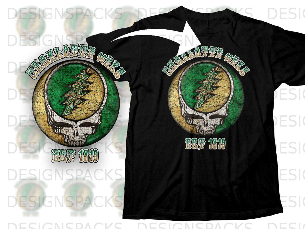 Charlotte 2023 EST 1810 Skull Design Graphic T-Shirt