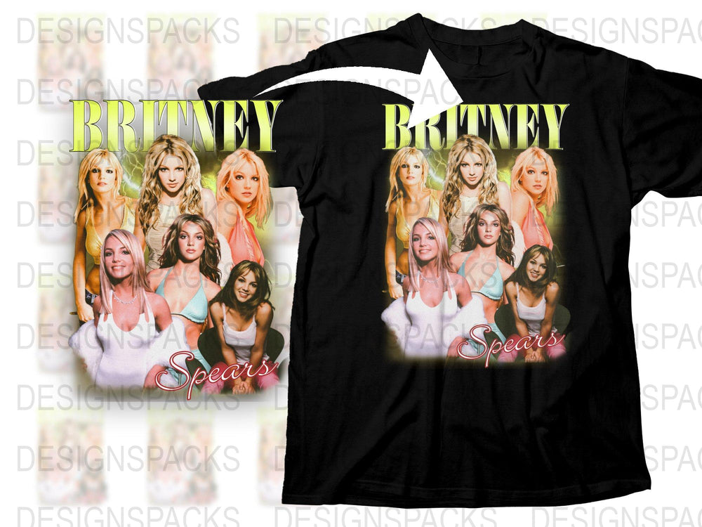 Britney Spears Photo Collage T-Shirt, Vintage Pop Star Tee, Fan Merch, Music Icon Apparel
