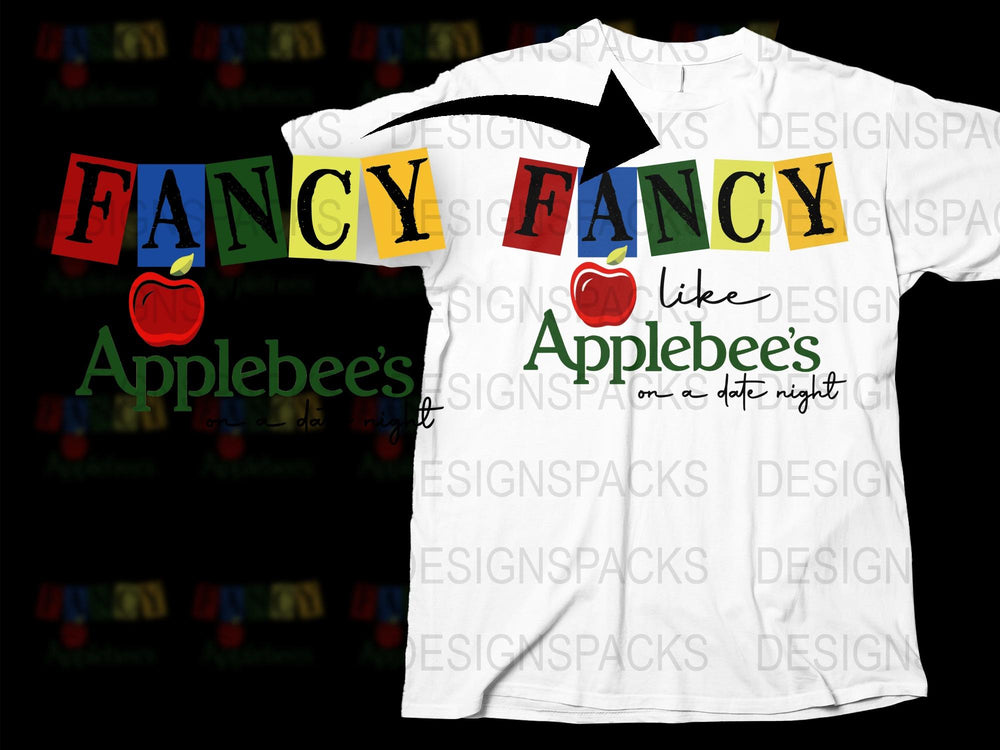 Fancy Apple Graphic T-Shirt, Fun Applebee's Quote Tee, Casual Stylish Unisex White Shirt