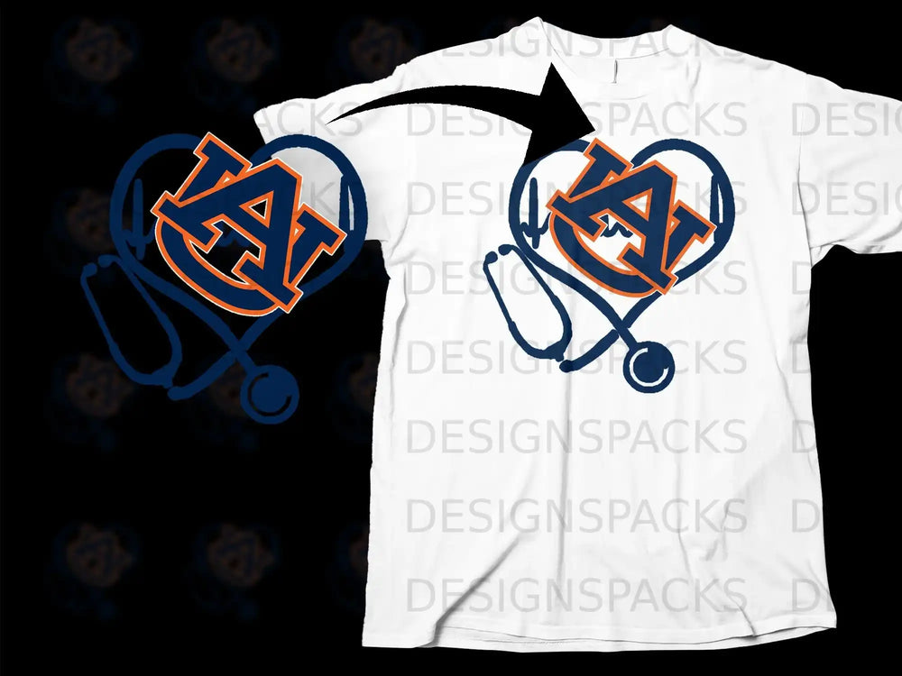 Auburn Stethoscope Heartbeat T-Shirt