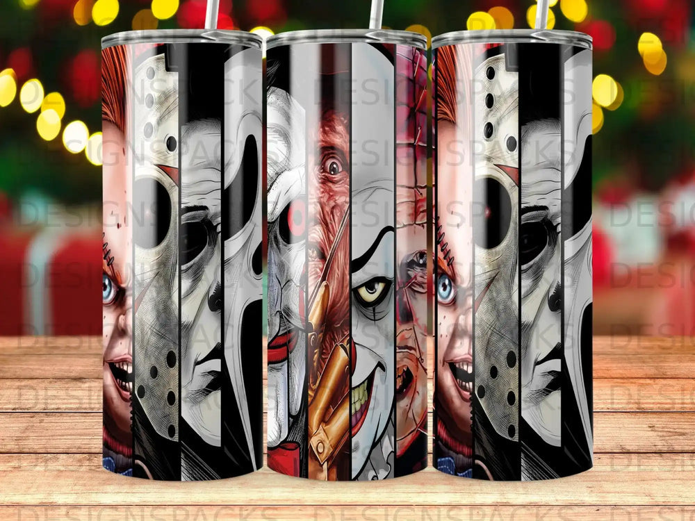 Collage of horror movie villains including Michael Myers, Freddy Krueger, and Jason Voorhees.