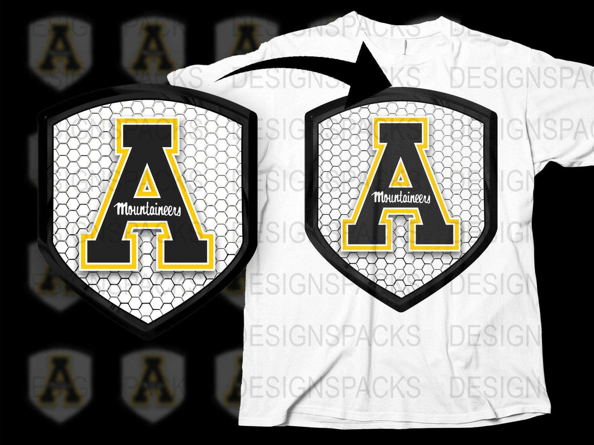 Customizable College Style T-Shirt, Letter A Mountaineers Graphic, Men's Women's Unisex Tee