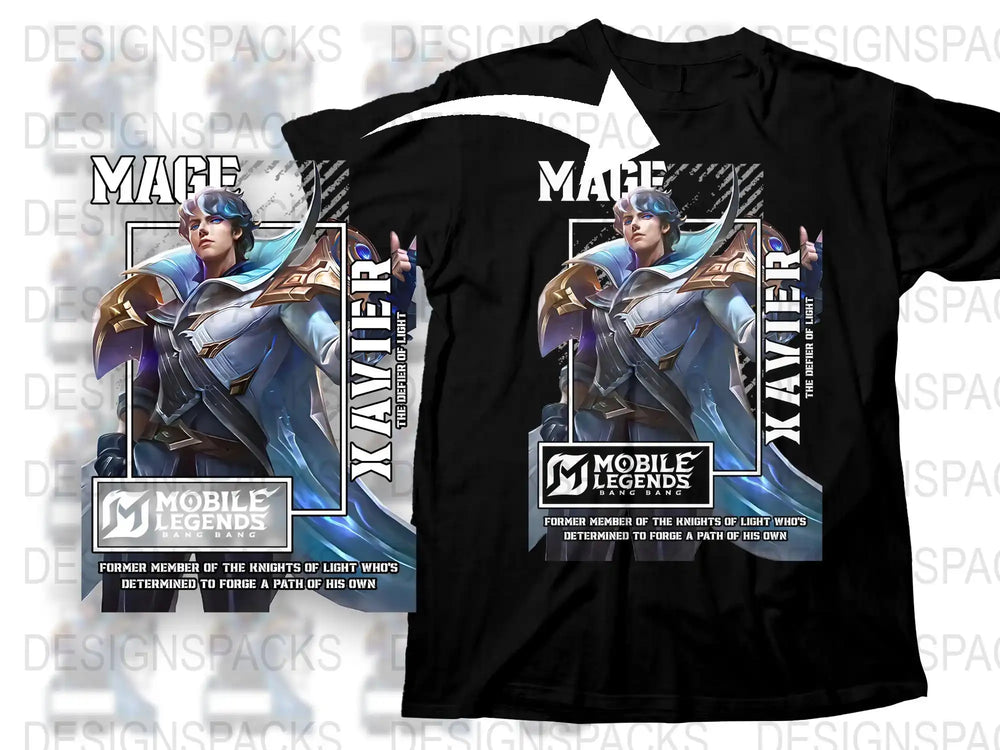 Mobile Legends Xavier T-Shirt, Gamer Apparel, Graphic Tee, Men's Women's Sizes, Game Character Top