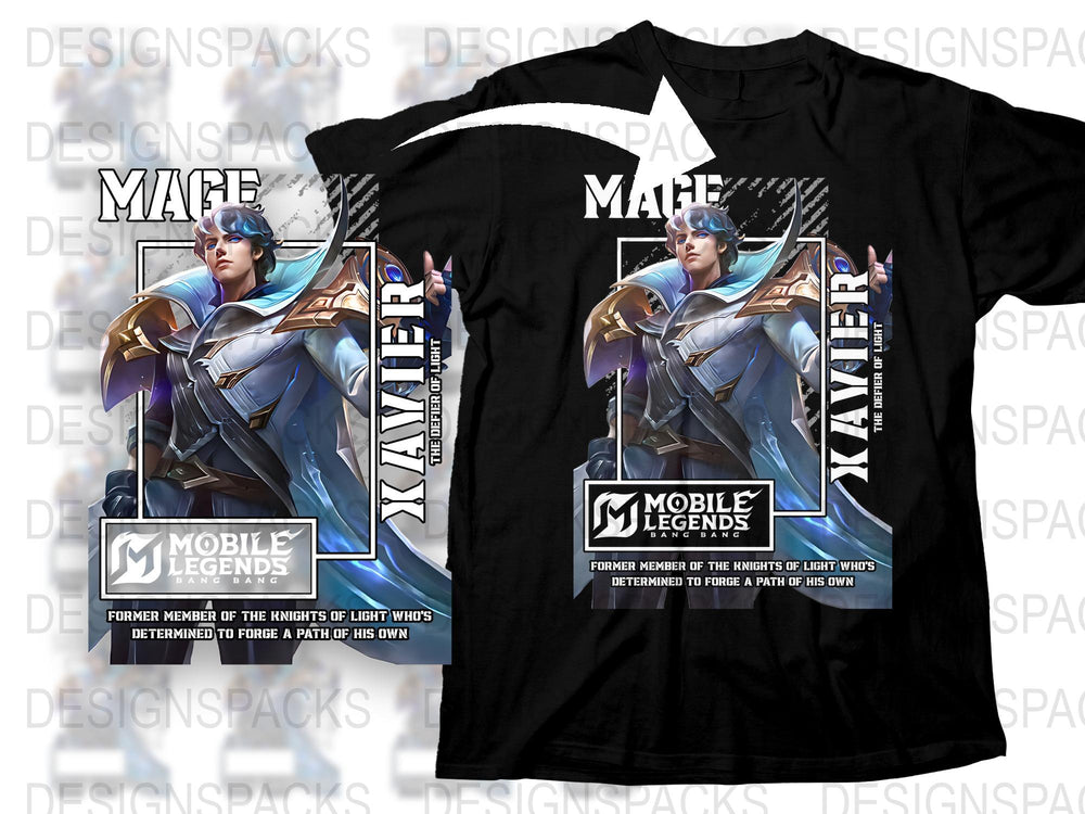 Mobile Legends Xavier T-Shirt, Gamer Apparel, Graphic Tee, Men's Women's Sizes, Game Character Top