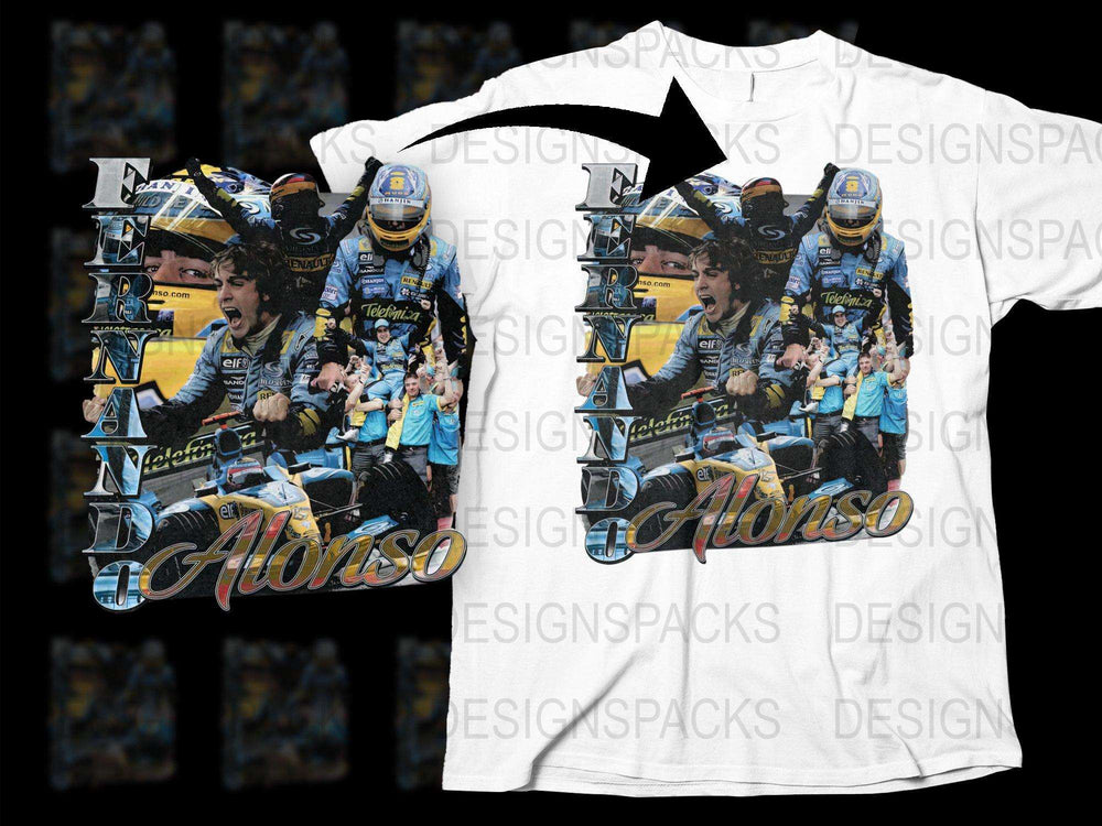 Vintage Racing T-Shirt, Alonso Graphic Tee, Motorsport Photo Print, Unisex Car Racing Shirt, Gift for Race Fans