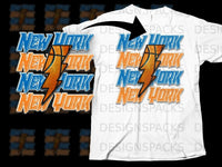 Load image into Gallery viewer, New York Basketball Lightning Bolt Graphic Shirt
