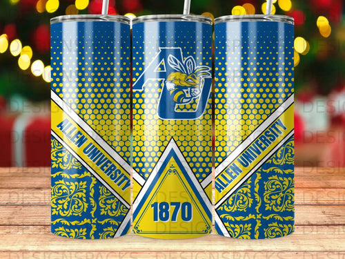 Allen University AU Hornet 1870 Blue Yellow Tumbler product type