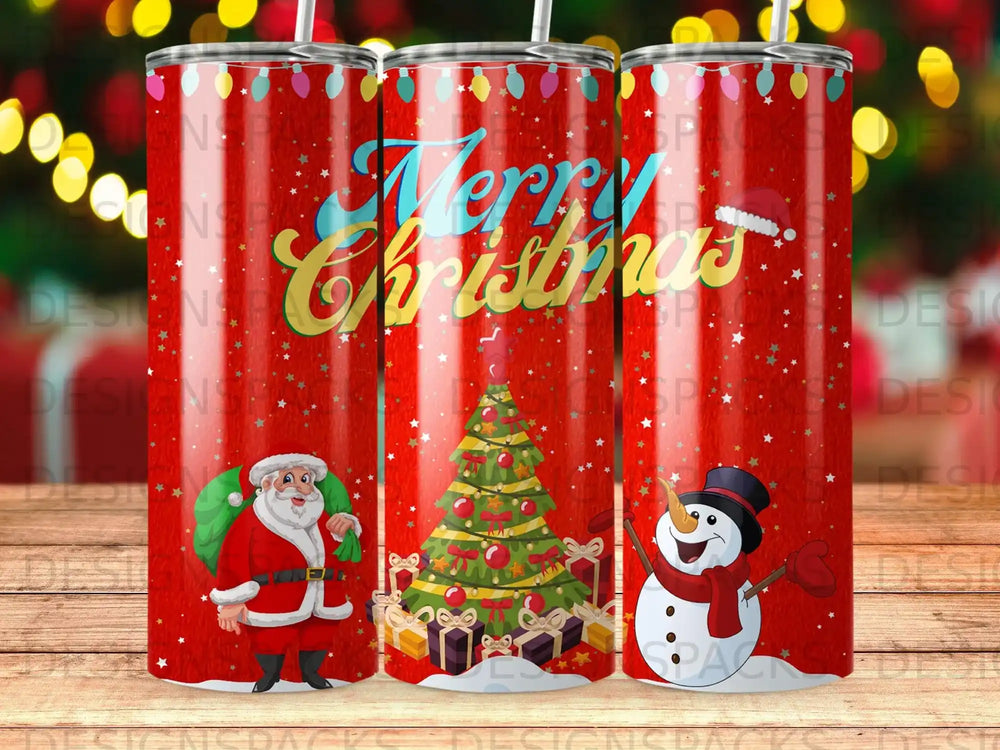 Merry Christmas Santa Snowman Tree Tumbler product type