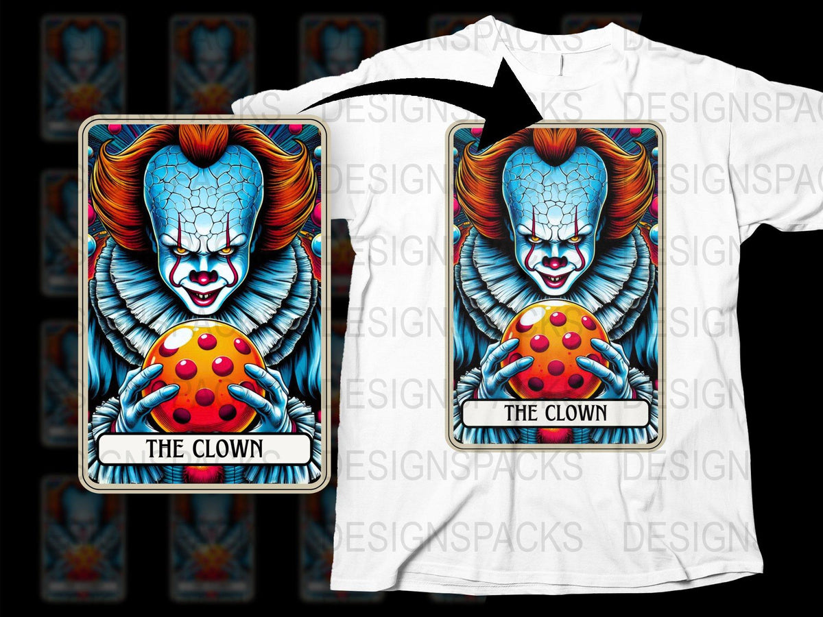 Horror Clown Graphic T-Shirt, Scary Clown Print, Unisex Horror Tee, Halloween Costume Idea, Unique Clown Artwork Shirt