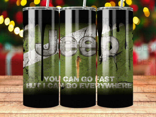 Tumbler with Jeep logo and 