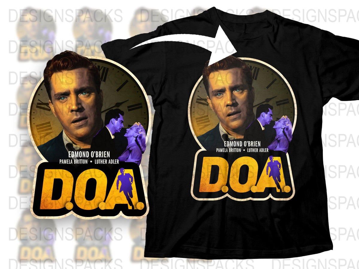 Vintage DOA Movie T-Shirt, Classic Film Noir Graphic Tee, Edmond O'Brien, Pamela Britton Design, Unisex Clothing