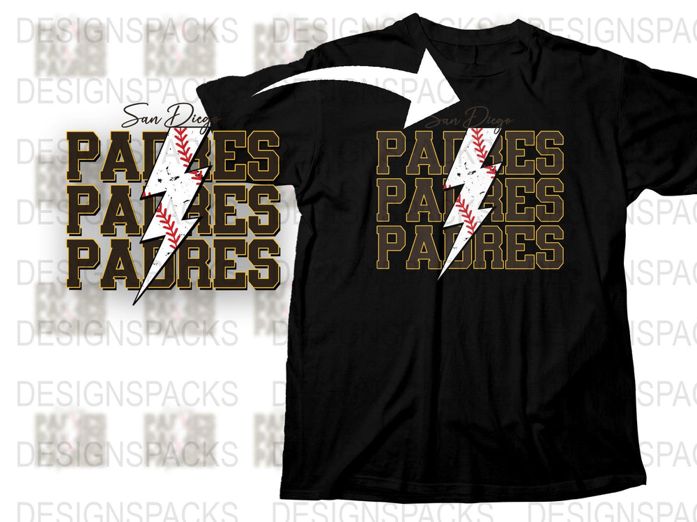 San Diego Padres Inspired T-Shirt, Baseball Graphic Tee, Black and Gold Design, Sports Fan Apparel