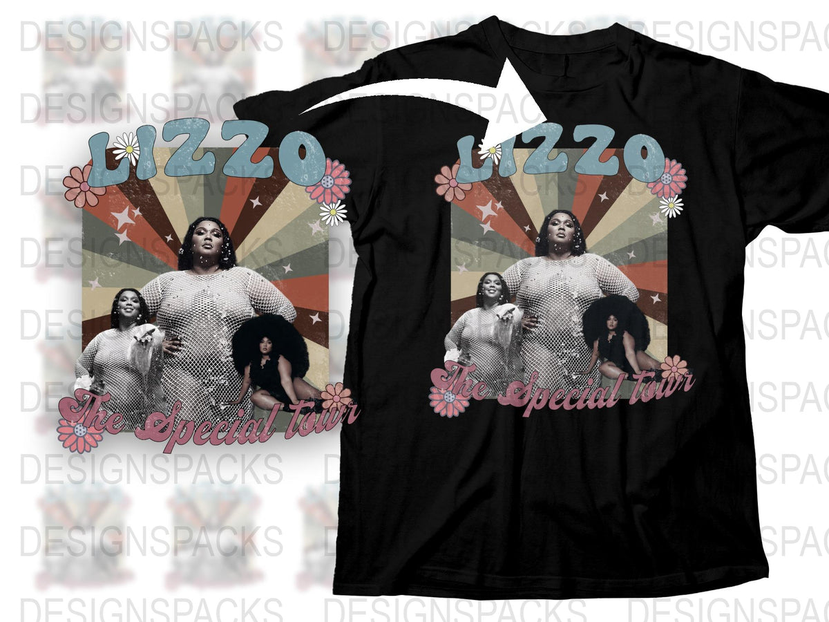 Lizzo Graphic T-Shirt, The Special Tour Inspired Tee, Colorful Retro Design, Music Fan Apparel