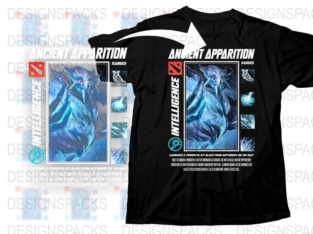 Ancient Apparition Dota 2 T-Shirt, Gamer Graphic Tee, Blue Hero Design, Men's Gaming Apparel