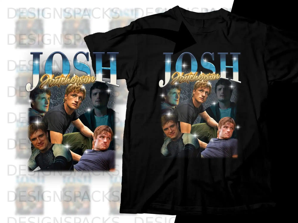 T-shirt featuring actor Josh Hutcherson in a collage of images.