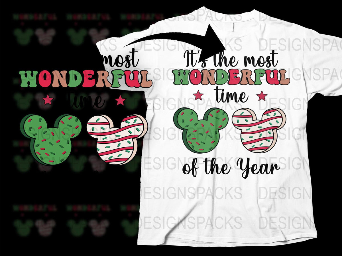 Disney Christmas T-Shirt, Most Wonderful Time of the Year, Mickey Cactus Holiday Tee, Festive Family Outfits, Unisex Xmas Shirt Gift