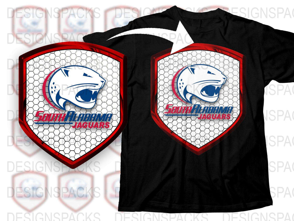 South Alabama Jaguars T-Shirt, Collegiate Sports Apparel, Men's Graphic Tee, Team Spirit Wear, Fan Gear, Red and Black Shirt