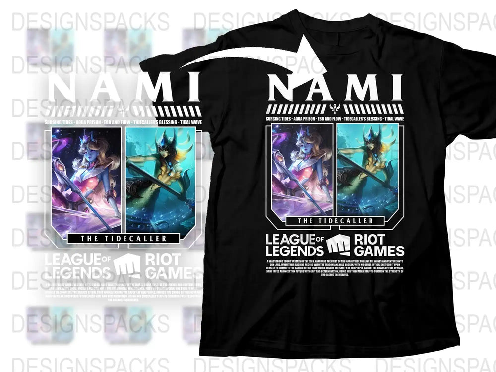 League of Legends Nami T-Shirt, The Tidecaller Graphic Tee, Gamer Apparel, Riot Games Merchandise