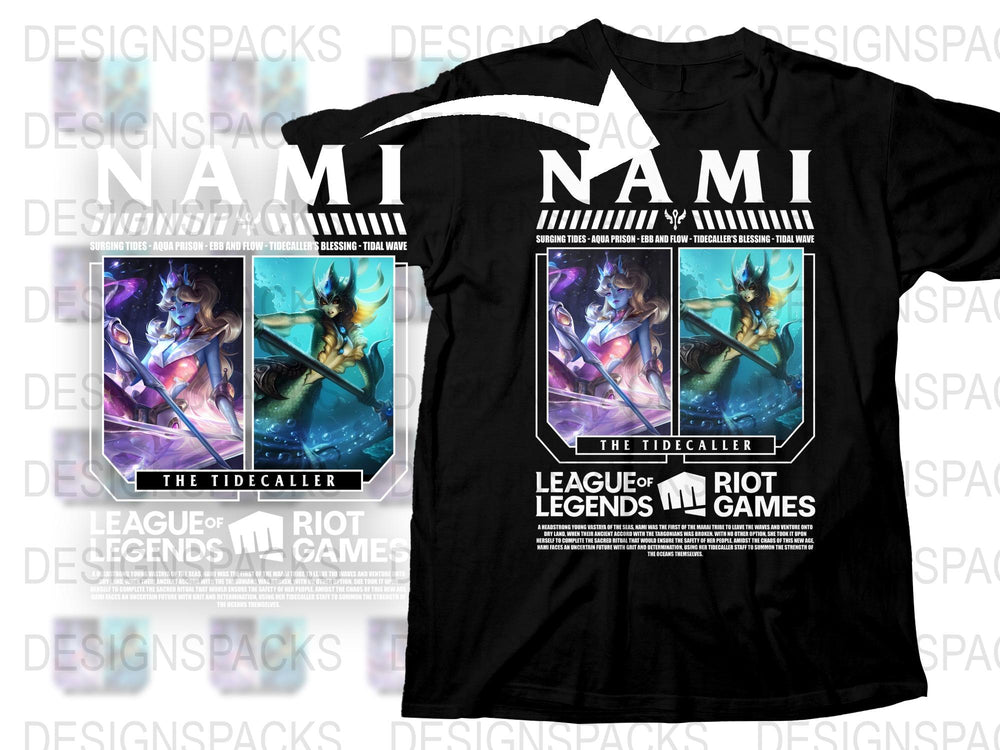 League of Legends Nami T-Shirt, The Tidecaller Graphic Tee, Gamer Apparel, Riot Games Merchandise
