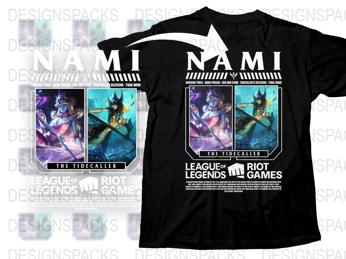 League of Legends Nami T-Shirt, The Tidecaller Graphic Tee, Gamer Apparel, Riot Games Merchandise