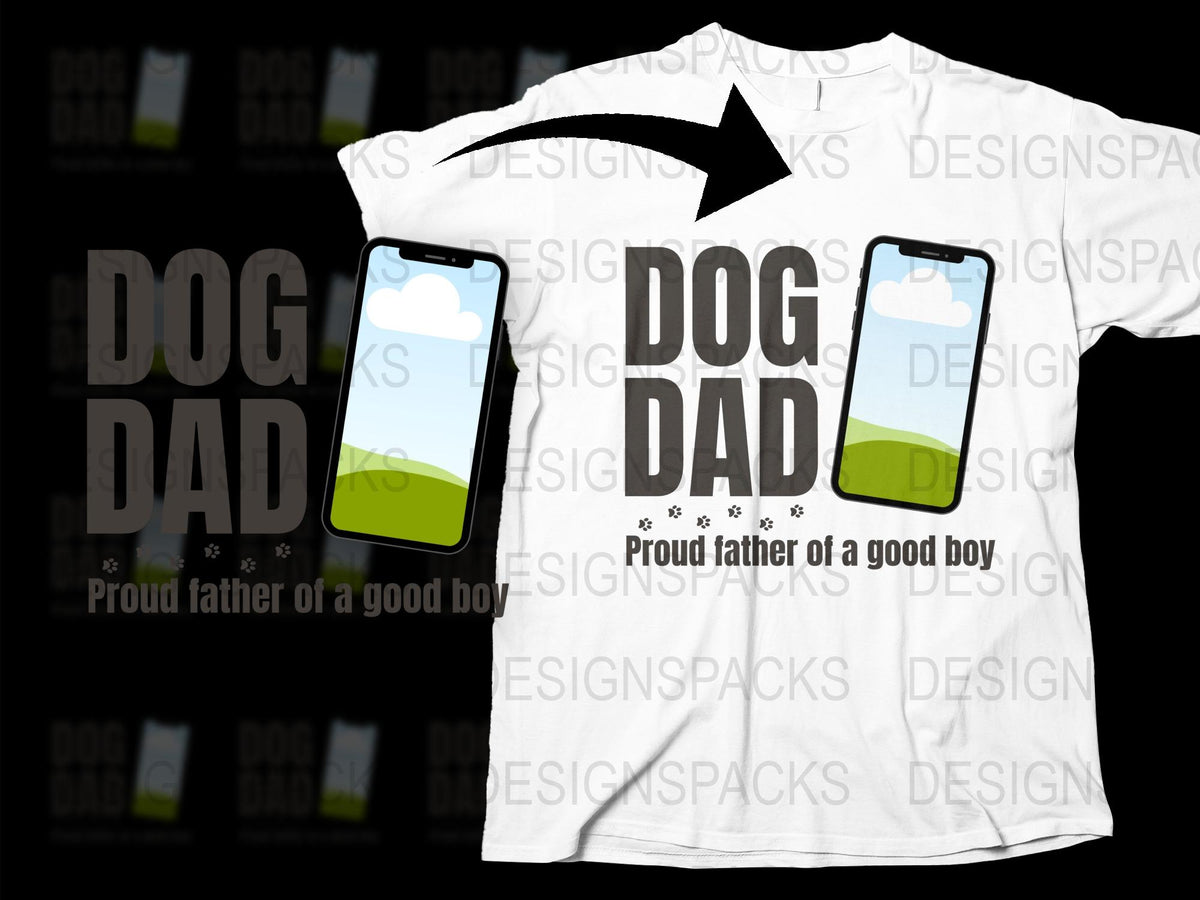 Dog Dad T-Shirt, Funny Pet Owner Gift, Men's White Tee, Proud Father of a Good Boy