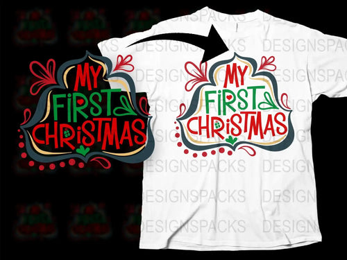 My First Christmas Baby Onesie, Festive Holiday Infant Bodysuit, Newborn Christmas Outfit, Cute December Baby Apparel