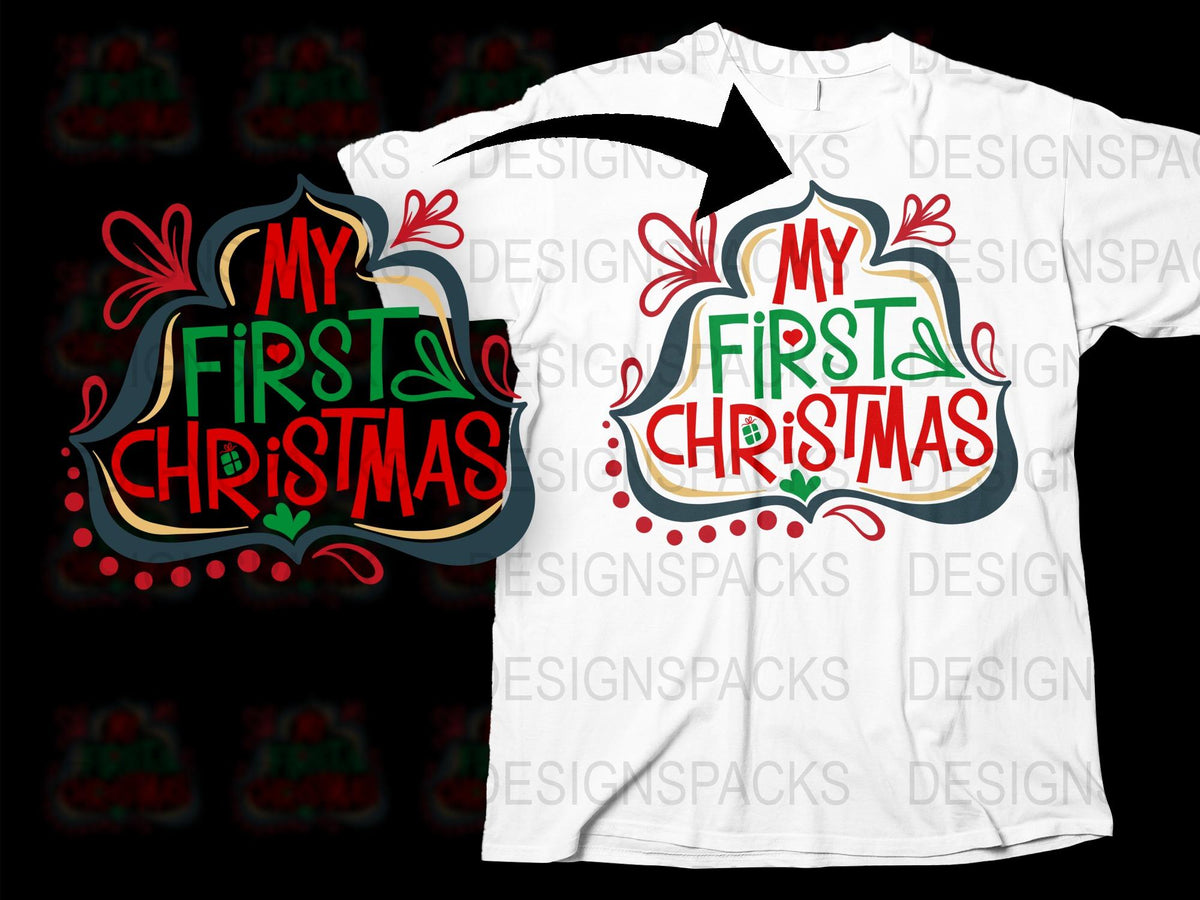 My First Christmas Baby Onesie, Festive Holiday Infant Bodysuit, Newborn Christmas Outfit, Cute December Baby Apparel