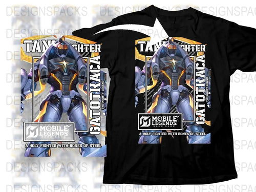 Mobile Legends T-Shirt, Tank Top Bundle, Fighter Graphic Tee, Gaming Apparel, Black and White