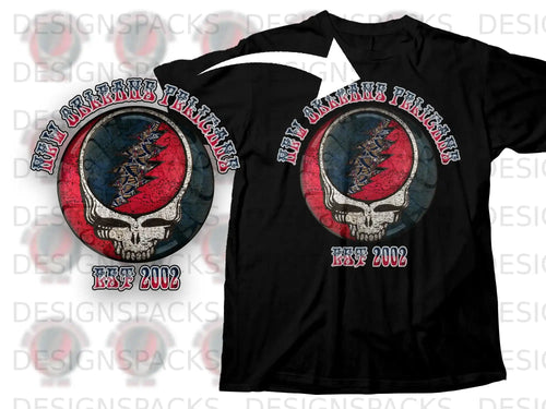 New Orleans Pirates Est 2002 Skull Graphic T-Shirt