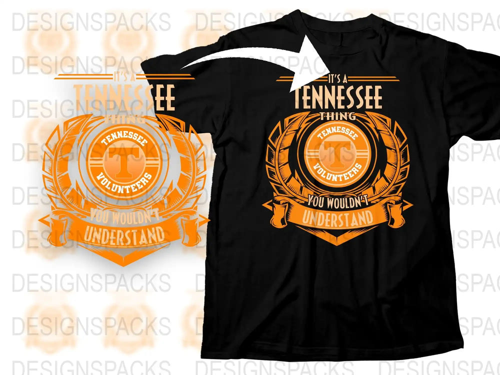 Tennessee Volunteer T-Shirt, Orange Graphic Tee, Men's Women's College Sports Apparel, Unisex Cotton Shirt, Casual Wear, Fan Gear