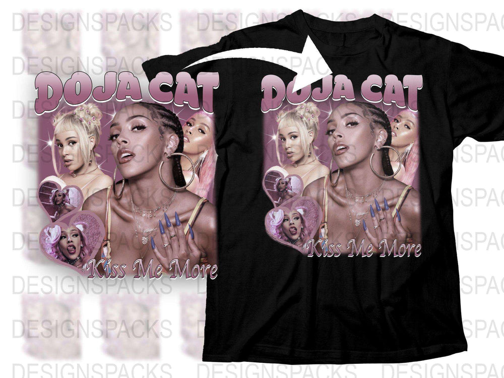 Doja Cat Inspired Graphic T-Shirt, Kiss Me More Pop Music Tee, Fan Merch, Stylish Women's Fashion Top, Gift Idea