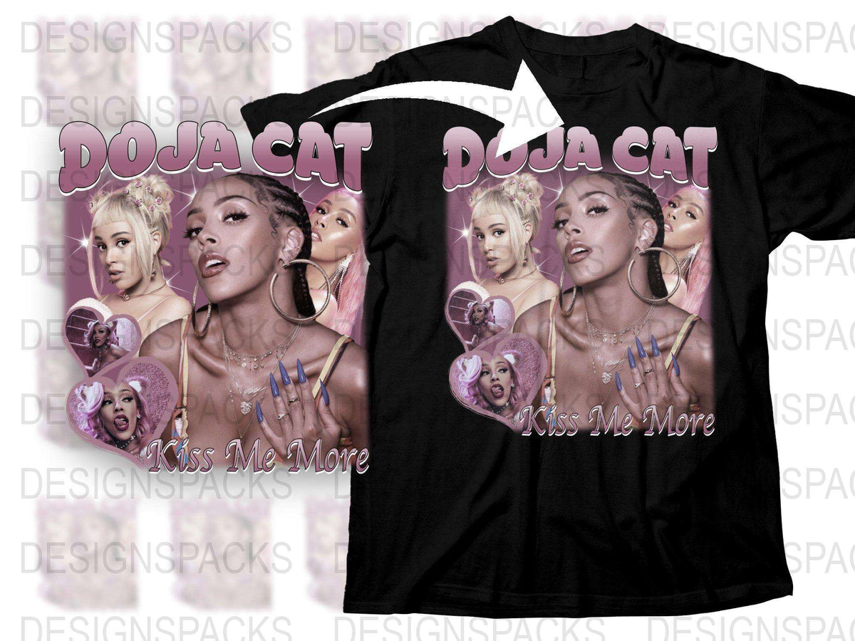 Doja Cat Inspired Graphic T-Shirt, Kiss Me More Pop Music Tee, Fan Merch, Stylish Women's Fashion Top, Gift Idea