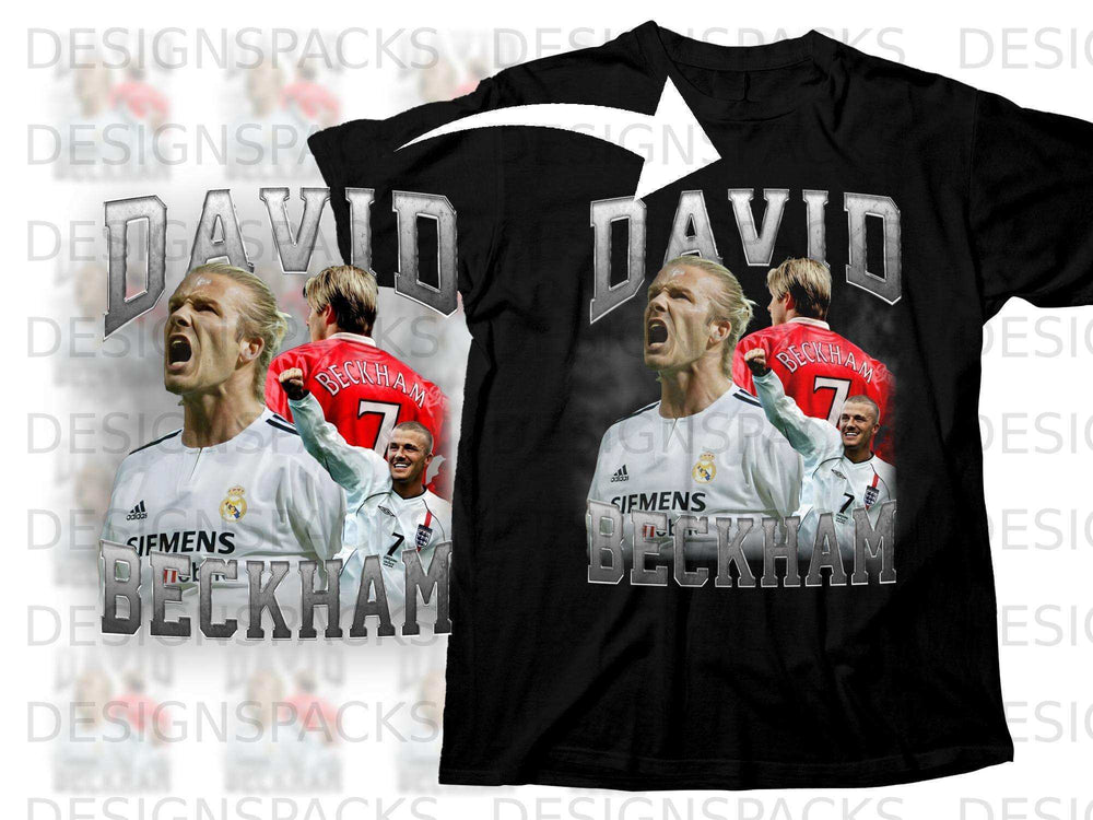 David Beckham t-shirt with Adidas and Siemens logos.