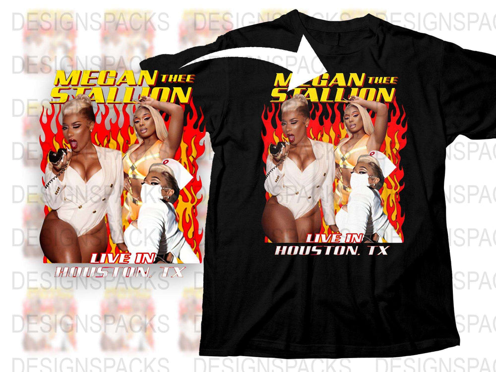 Megan Thee Stallion Graphic T-Shirt, Live in Houston TX Concert Tee, Hip Hop Merchandise