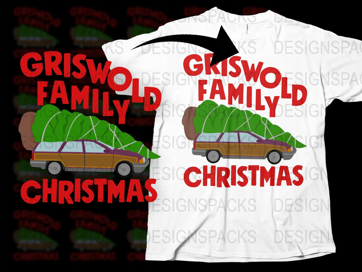 Griswold Family Christmas T-Shirt, Holiday Movie Graphic Tee, Festive Family Holiday Apparel, Vintage Car and Tree Design