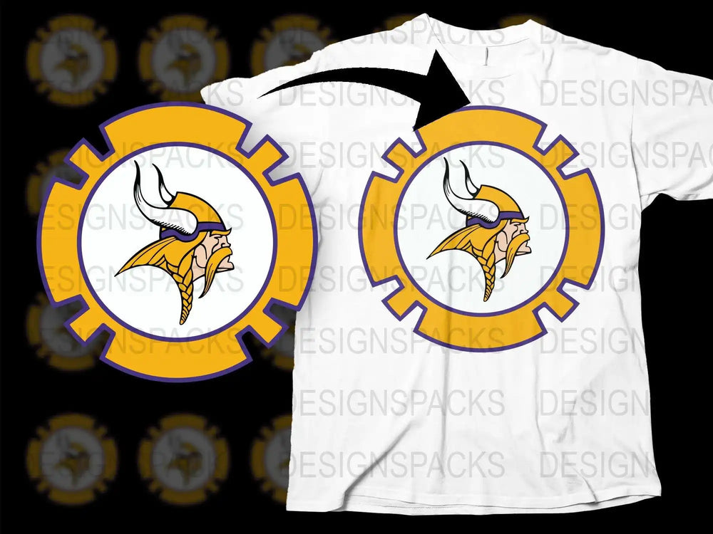 Viking Helmet Graphic T-Shirt, Yellow Gear Motif, Unisex Nordic Warrior Tee, Trendy Fashion Design, Casual Wear