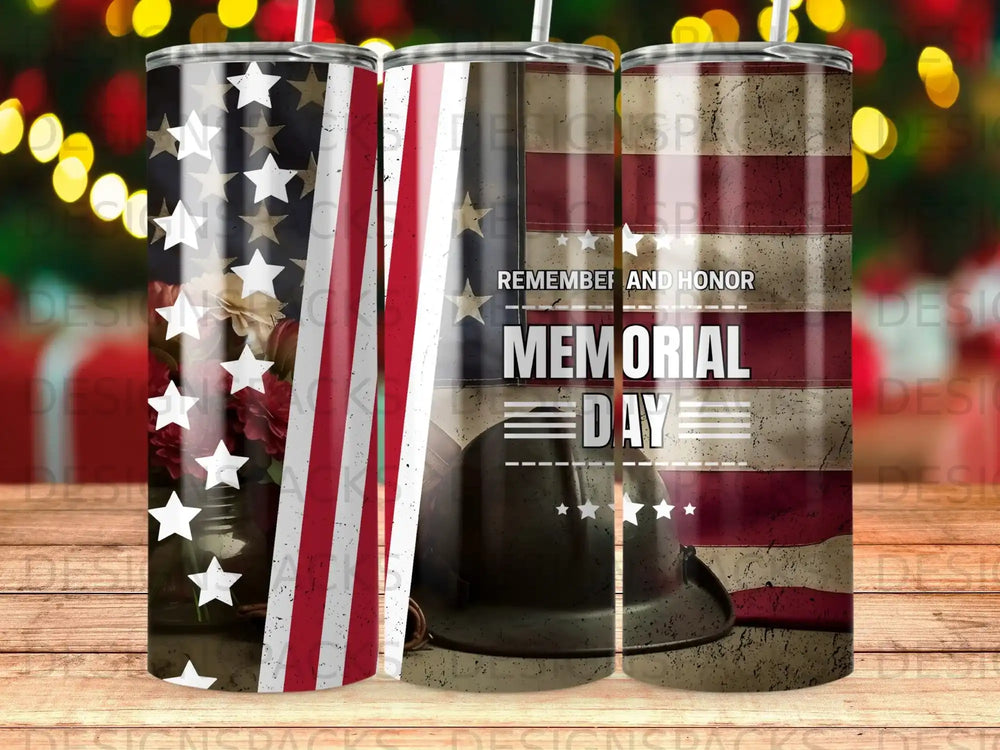 Remember and Honor Memorial Day American Flag Tumbler product type