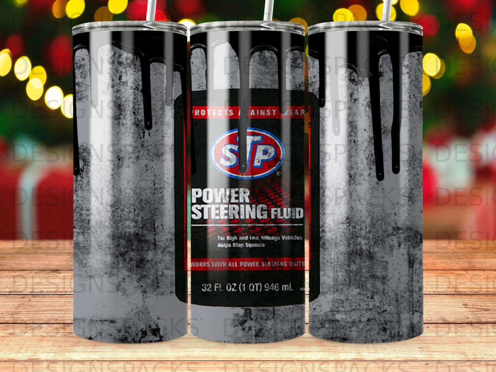 STP Power Steering Fluid 32 fl oz bottle with black dripping graphic.