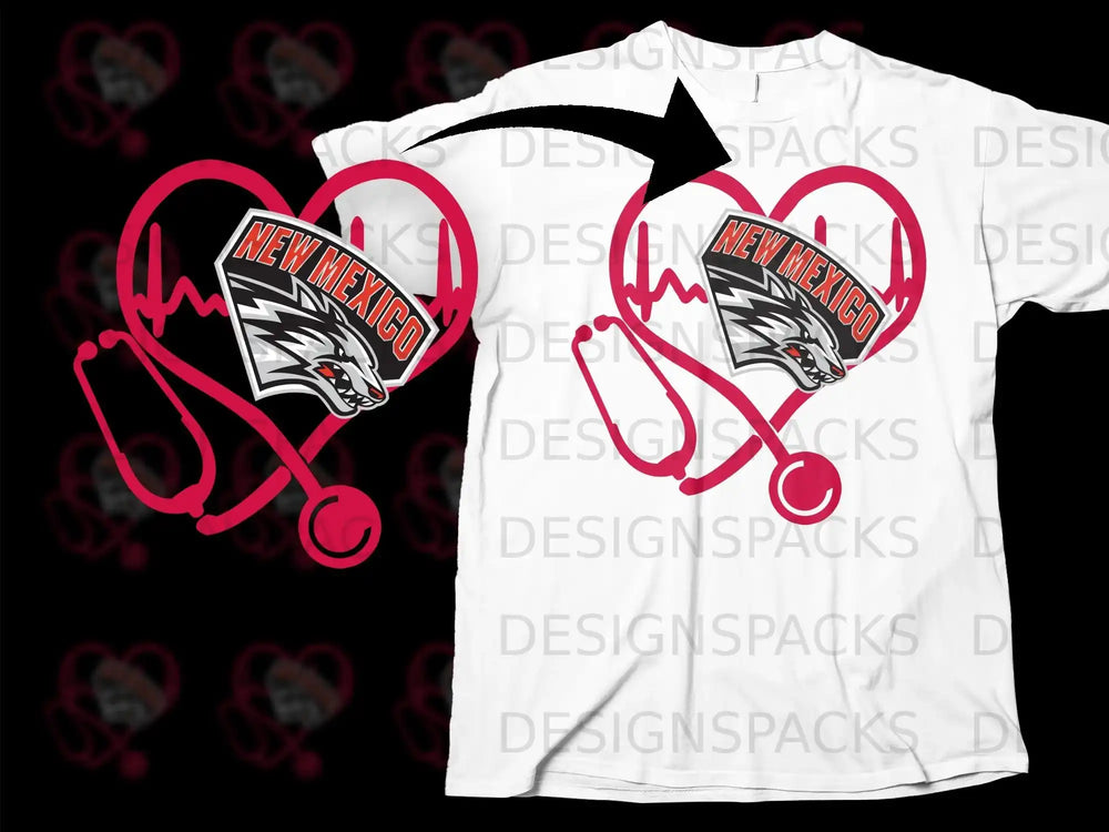 New Mexico Heartbeat Stethoscope Logo T-Shirt