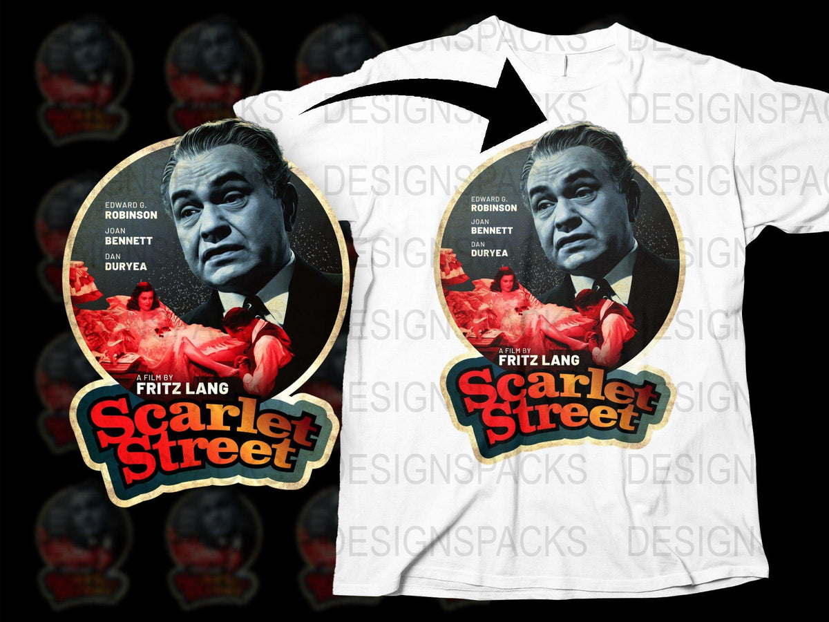 Vintage Scarlet Street Movie Poster T-Shirt, Classic Film Noir Graphic Tee, Unique Cinema Apparel