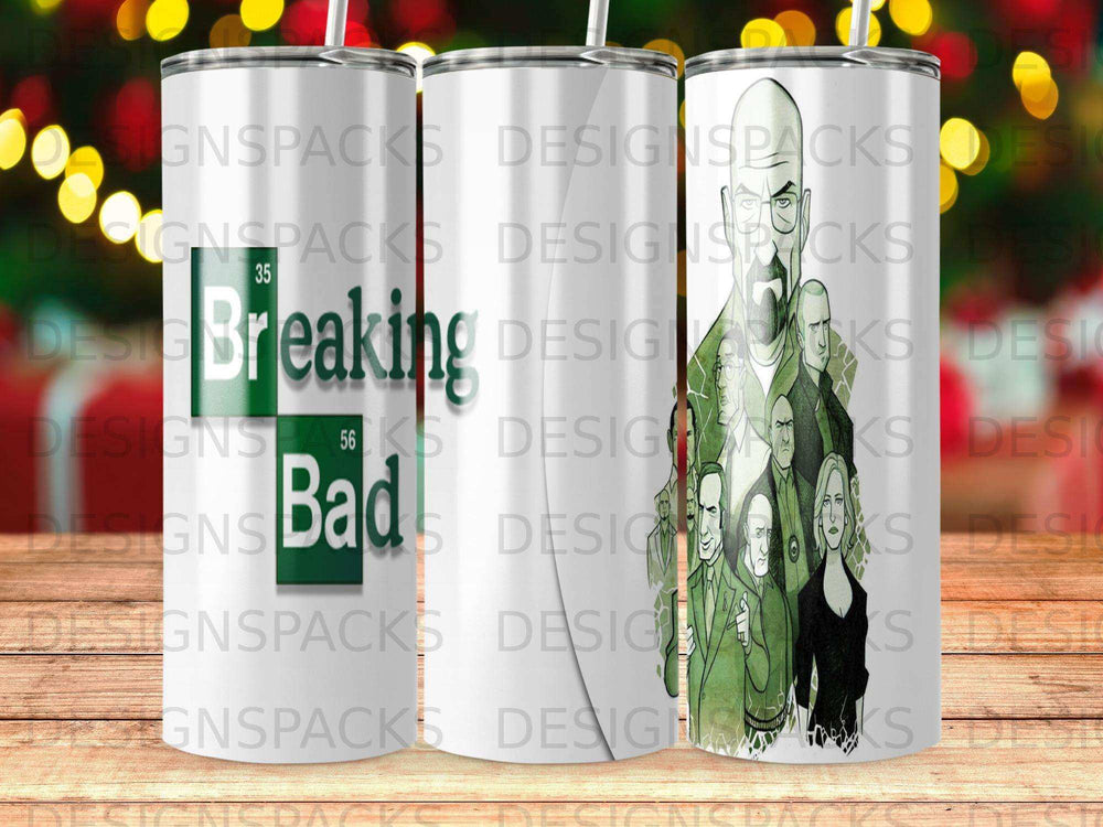 Breaking Bad characters mug with "Breaking Bad" text.