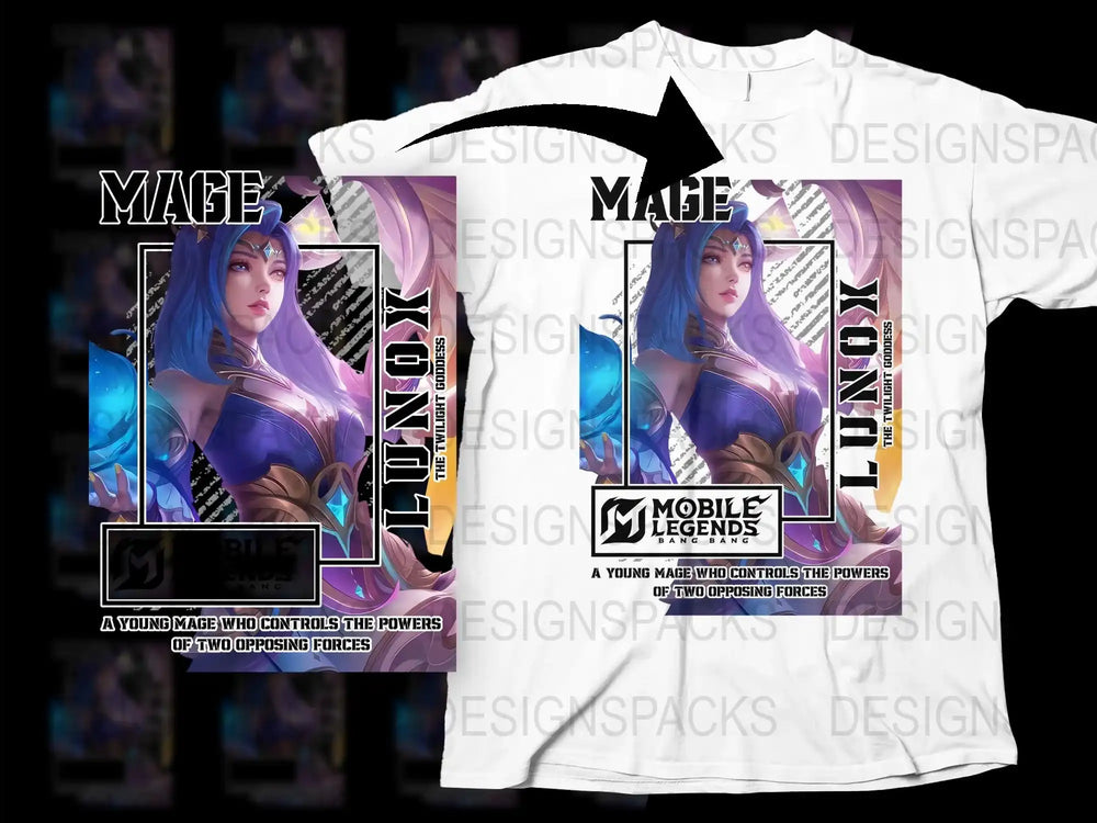 Mobile Legends Mage T-Shirt, Lunox Graphic Tee, Gamer Apparel, Unisex Gaming Shirt, Gift for Gamers, Fantasy Character Top