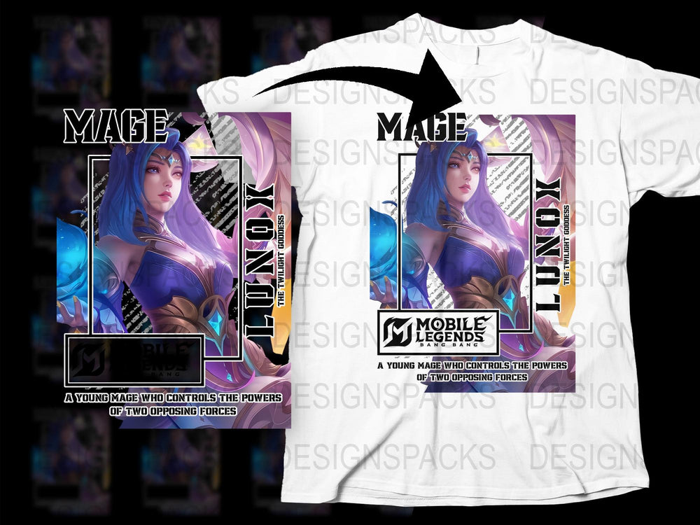 Mobile Legends Mage T-Shirt, Lunox Graphic Tee, Gamer Apparel, Unisex Gaming Shirt, Gift for Gamers, Fantasy Character Top