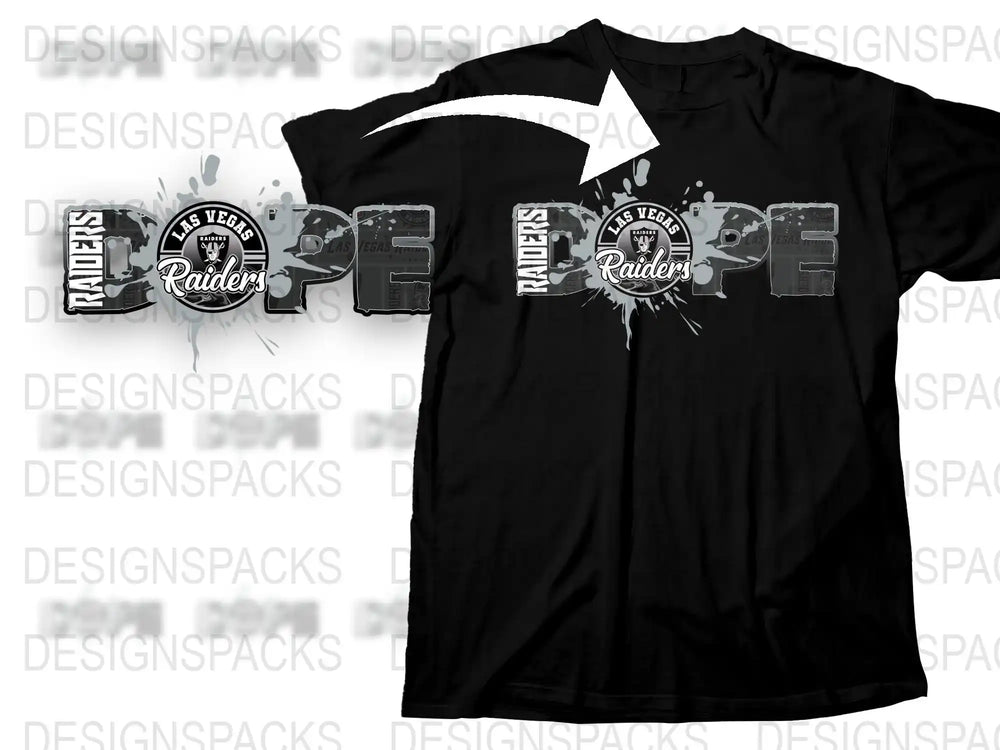 Las Vegas Raiders T-Shirt, Black NFL Graphic Tee, Football Fan Gear, Sports Apparel, Full Size Range