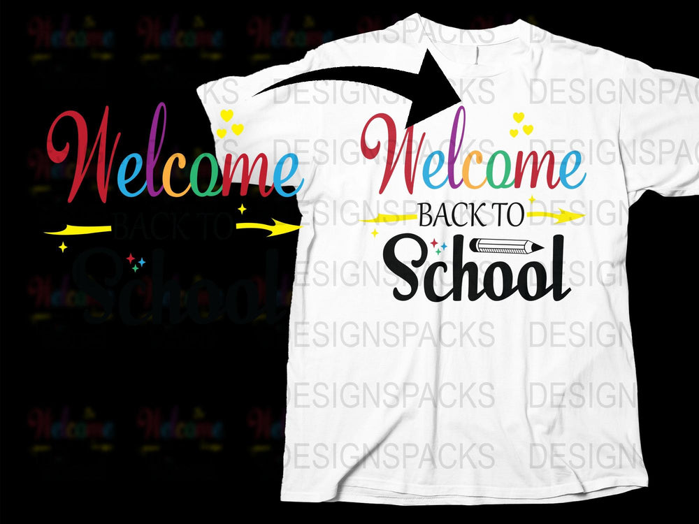 Welcome Back to School T-Shirt Colorful Teacher Student Graphic Tee First Day Outfit