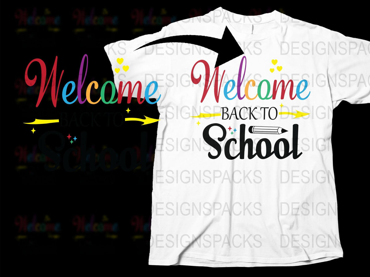 Welcome Back to School T-Shirt Colorful Teacher Student Graphic Tee First Day Outfit