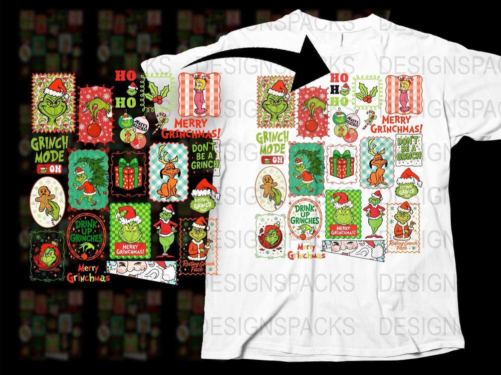 Grinch Christmas T-Shirt, Funny Holiday Tee, Xmas Family Matching Shirts, Festive Winter Apparel for All Ages